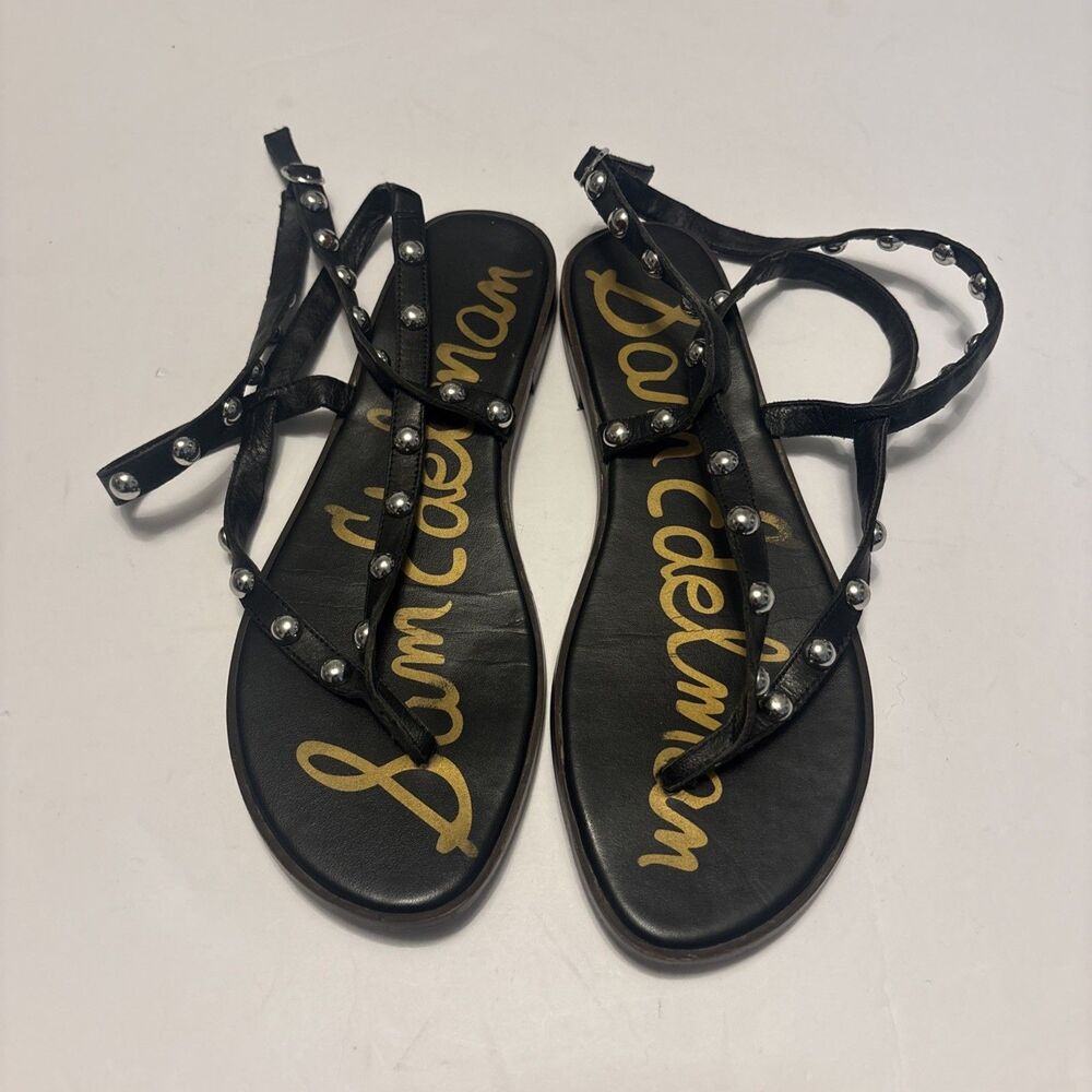 Sam Edelman Women’s Elisha Strappy Studded Leather Sandals Black Size 9 - Picture 2 of 13